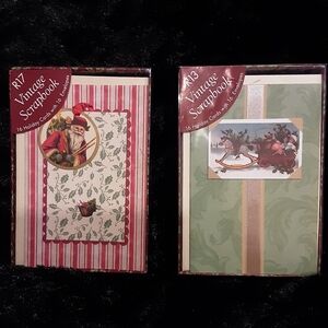 Vintage scrapbooking Christmas Cards set of 2